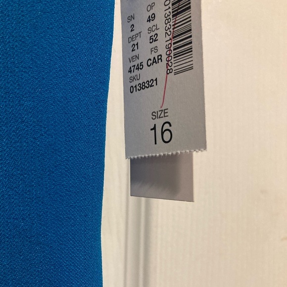 New Jones Studio Women’s Midi Lined Dress Blue Sz. 16 NWT - Picture 4 of 10